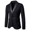 New Mens Fashion Threshold Featuring Leather Stitching Suit Slim Business Casual Solid Color Jacket