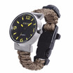 EMAK Outdoor Survival Paracord Watch with Fire Starter Compass Whistle Rescue Bracelet