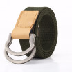 Men Fashion Casual Double clasp Hip-hop Woven canvas belt