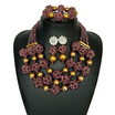 Hand Woven Dark Green African Jewelry Set Nigerian Crystal Beads Necklace Wedding Jewelry Sets For Women India Bridal Jewelry Set