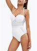 2018 Women One Piece Mesh Swimsuit High Waist Halter Tie Swimwear Beach Playsuit