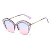 LIKEUS Fashion women Sunglasses Diamond half frame Brand Designer with Diamond Luxury women cat eye sunglasses