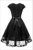 Womens Vintage 1950s Short Sleeve A-Line Cocktail Party Swing Dress with Floral Lace Homecoming Dress