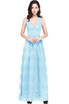 New Lace A-line Long Evening Prom Formal Dresses V-neck Party Pageant Bridesmaid Gown