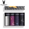 Playboy Mens Underwear Ice Silk Panties Men u Convex Sexy Mens Boxer Briefs Elastic Breathable Mid Waist Shorts Mens 4 Pack 5596C Multicolor XXXL