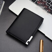 New Fashion Mens Casual Toothpick Iron Edge PU Short Wallets Purse Money Clips