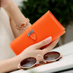 Womens Long Wallet Female Portable PU Leather Multi-card Bit Purse
