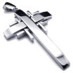 Hpolw Polished Silver&black Fashion Pendant Special Design Polished Cross Pendant Biker Mens Stainless Steel Charming Jewelry