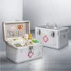 Vilscijon Cuadro de medicina victoriana hogar caja de primeros auxilios multifunción cerradura de aleación de aluminio cuadro de diagnóstico médico plata 3361