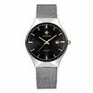 Relojes de acero inoxidable de malla de malla de moda ultra delgada calendario de cuarzo hombres analógicos de pulsera de reloj casual 30 m a prueba de agua caja de reloj