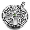 Hpolw Mens Stainless Steel Pendant Necklace CZ Silver Tree of Life Irish Celtic Knot Vintage-with 23 inch Chain