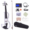 ammoon Full Size 44 Solid Wood Electric Silent Violin Fiddle Style-2 Ebony Fingerboard Pegs Chin Rest Tailpiece with Bow Hard Cas