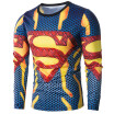 New Mens Fashion Casual Long Sleeve Anime Cartoon Superman Print Slim Sport Shirt