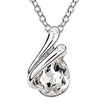 White Gold Plated Crystal Drop Necklace Made With Crystal from Swa Elements Jewelry for Women Weddings 6286