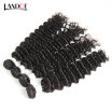 8A Indian Virgin Hair Deep Wave Natural Black Color 1B 100 Human Hair Weaves 4 Bundles Lot Indian Deep Curly Remy Hair Extensions