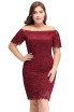 Burgundy Short Cocktail Dresses Plus size 2018 Sexy Lace Knee Length Women Prom Dress Designer Bodycon Formal Evening Party Gown