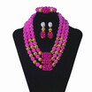 Fashion Crystal Women Party Beads Jewelry African Wedding Jewelry Sets Tassel Necklace And Earring Nigerian Bridal Jewelry Set