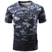 Summer Mens Plus Size Short Sleeve Camouflage Round Neck Pullover T Shirt Tops