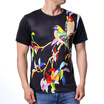 Mens Round Neck Birds Printed Short Sleeves T-shirts
