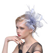 Elegant Women Feather Fascinator Flower Veil Top Hat Headband Wedding Party