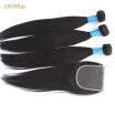 Shinehair High Quality Hair Full a Head Malaysian Straight Virgin Hair With Closure