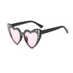 SHAUNA Laser Engraving Women Heart Sharp Sunglasses Fashion Ladies Clear Pink Sun Glasses UV400