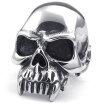 Hpolw Mens Stainless Steel SkeletonSkull Ring Punk Vintage Party Biker Unique Jewelry Large Heavy Gothic Skul men ring