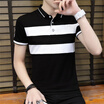 DaMaiZhang Brand Mens Business Stripe Polo Casual tshirt Summer Slim Soft Tshirt High Qality Top Tee for Men