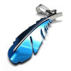 Hpolw Mens&Womens Stainless steel Casting Blue Feather Stripe Pattern Jewelry Pendants Necklace18-26 inch Chain