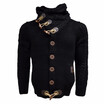 Mens Pure Color Front Button Knitted Coat