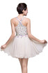 A-line Sweetheart Short Sleeveless Chiffon Prom Dresses with Crystal Beads