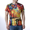 Mens Tree Chair Printing Short Sleeve O-Neck T-Shirts