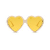 SHAUNA Trending Women Heart Sharp Sunglasses Fashion Ladies Faceted Clear Yellow Shades UV400