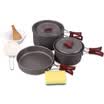 Red camp outdoors sets of pots camping cooking utensils picnic pots hard oxidation pots 2-3 people