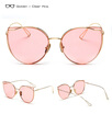 SHAUNA Glittery Eyebrow Oversize Women Square Sunglasses Fashion Metal Frame Tea Champagne Sun Glasses UV400
