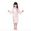 Children Silk Nightgown Solid Color Summer Style Cardigan Robe Simulation Silk Nightgown