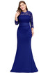 Evening Long Prom Dress Formal Party Gown Bridesmaid Lace Mermaid Plus Size Dress