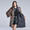 Womens Winter Warm Coat Stripe Panel Real Genuine Fur Coat Natural Fox Fur Coat Furry Jacket 2018 New Design Free Shipping