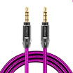 STONEGO 35mm Auxiliary Audio Cable Male to Male Stereo AUX Cable Zinc Alloy Polished Metal Connectors Nylon Braided Cord