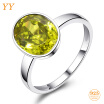YY Fine Jewelry 925 Sterling Silver Shining Boutique Citrine Olive Yellow Vintage Trendy Fashion woman girl Party Gift Ring