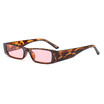 SHAUNA Retro Women Small Square Sunglasses Fashion Men Leopard Frame Blue Lens Shades UV400