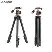 Andoer 53cm 124cm Lightweight Aluminum Alloy Travel Portable Mini Tabletop Camera Phone Tripod Mount Adapter Bracket Holder Clip w