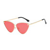 SHAUNA Trending Women Cat Eye Sunglasses Fashion Metal Frame Men Purple Mirror Coating Reflective Lens Shades UV400