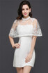 Column High-Neck Knee-Length White Prom Dress