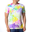 Fashion Mens Short Sleeve Round Neck Pullover Floral Printing T-Shirt
