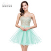 Lovely Short Beaded Cheap Sweetheart A-Line Prom Dresses Appliques Sparkly Organza Homecoming Dresses