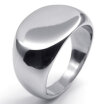 Hpolw Polished fashionable in design Stainless Steel Band Oval Signet made of solid silver Mens Ringdurable in use