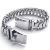 Hpolw Heavy Wide Polished Stainless Steel Bangle Biker Mens Bracelet Color Silver