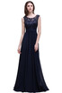 A-line lace evening dresses Women sleeveless long bridesmaid dress chiffon formal party dress