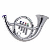 Musical Instrument Toy French Horn with 4 Colored Keys Musical Gift for Kids Children